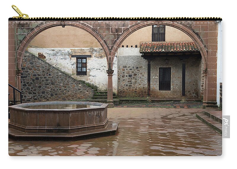 Museum Of Popular Arts Zip Pouch featuring the photograph the Museum of Popular Arts Patzcuaro, Mexico by Bonnie Colgan