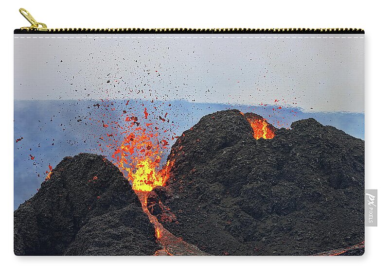 Volcano Zip Pouch featuring the photograph The newborn fires by Christopher Mathews