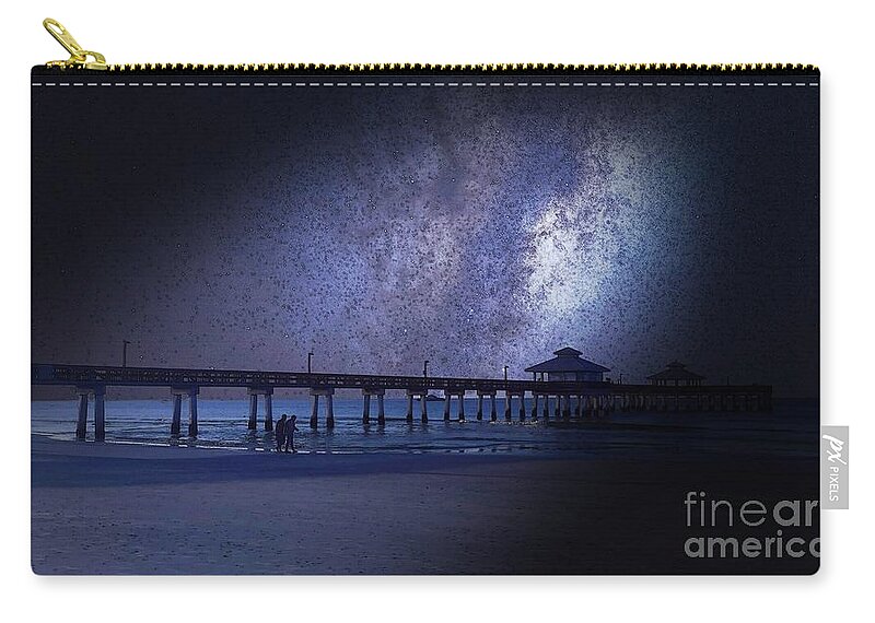 Pier Zip Pouch featuring the photograph The Nightly Day Walk by Claudia Zahnd-Prezioso