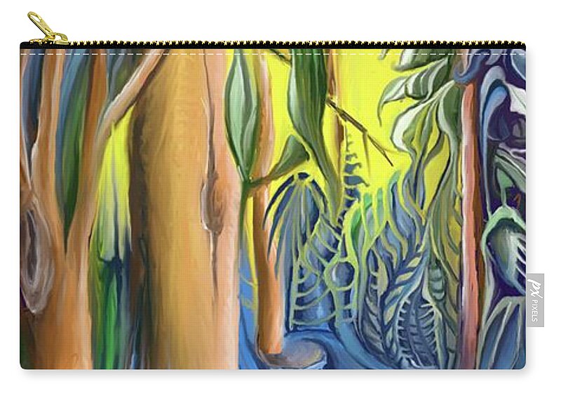 Tree Zip Pouch featuring the digital art The Northern trees by Darren Cannell