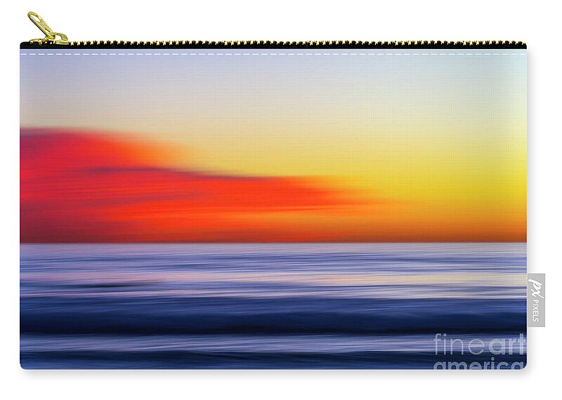 Abstract Zip Pouch featuring the photograph The Ocean in Motion at Sunset by Rich Cruse