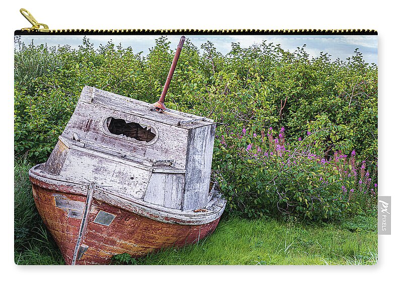  Zip Pouch featuring the photograph The Old Boat by Jim Miller