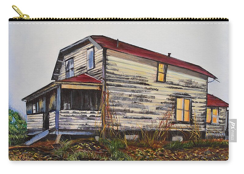 Manigotagan Carry-all Pouch featuring the painting The Old Quesnel Homestead by Marilyn McNish