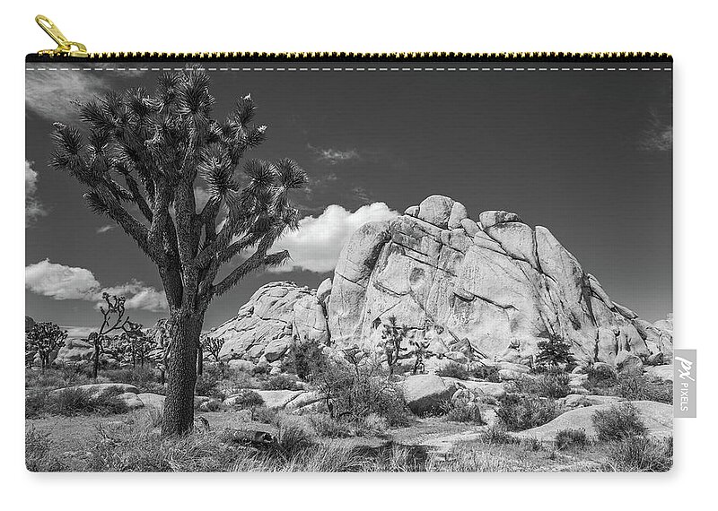  Zip Pouch featuring the photograph The Old Woman - 2023 Black and White by Peter Tellone