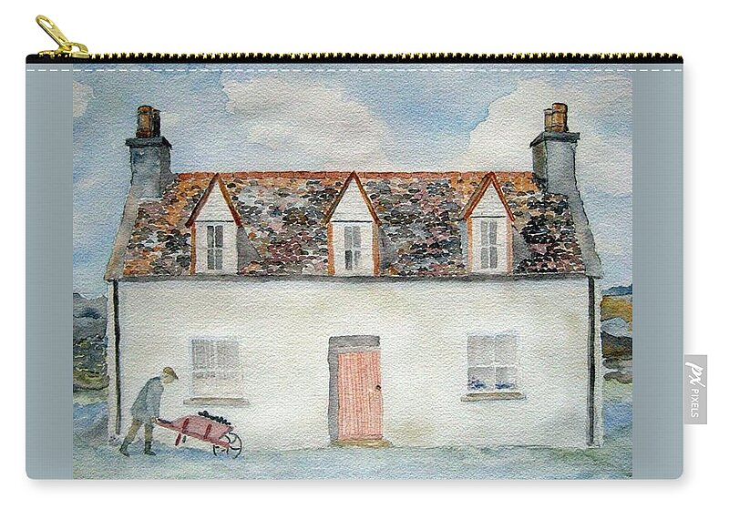 Watercolor Zip Pouch featuring the painting The Olde Sod by John Klobucher