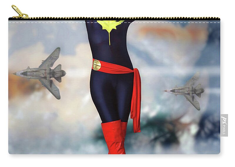 Captain Zip Pouch featuring the photograph The Only Way To Fly by Jon Volden