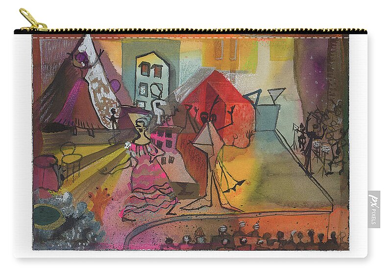 The Opera Zip Pouch featuring the painting The Opera by Cherie Salerno
