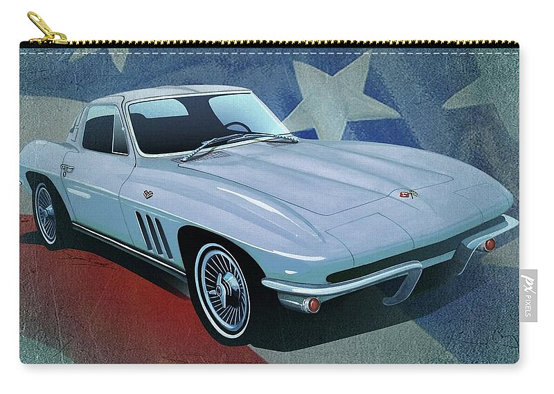 Art Zip Pouch featuring the mixed media The Original Stingray 1963 by Simon Read