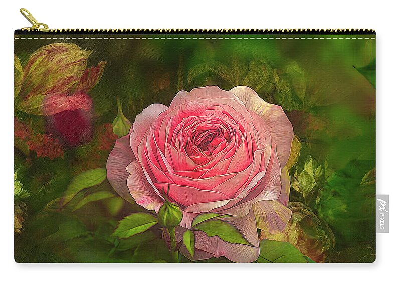 Rose Zip Pouch featuring the photograph Vintage Rose II by Shelia Hunt