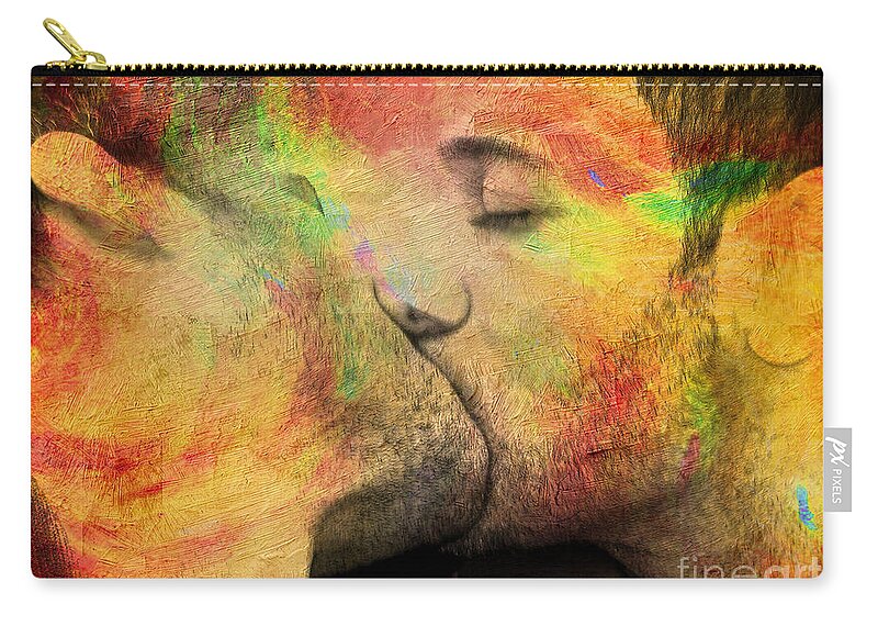 Kiss Zip Pouch featuring the painting The passion of one kiss by Mark Ashkenazi