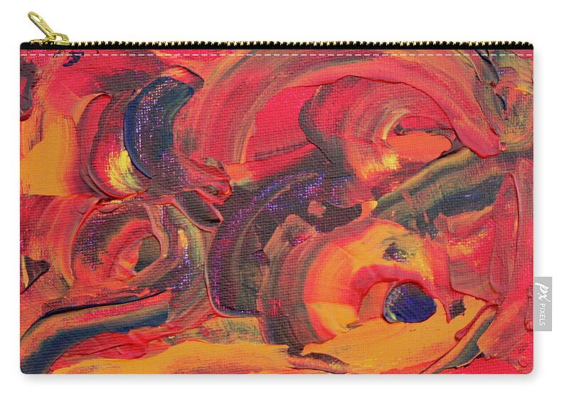 Red And Orange Carry-all Pouch featuring the painting The Path 1 by Teresa Moerer