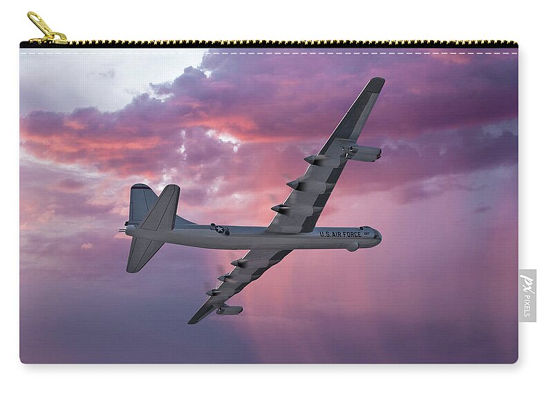 U.s. Air Force B-36 Bomber Zip Pouch featuring the digital art The Peacemaker During the Cold War by Erik Simonsen
