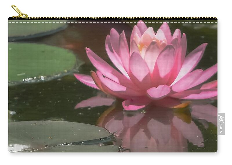 Purity Zip Pouch featuring the photograph The Pink Lotus by Christina McGoran