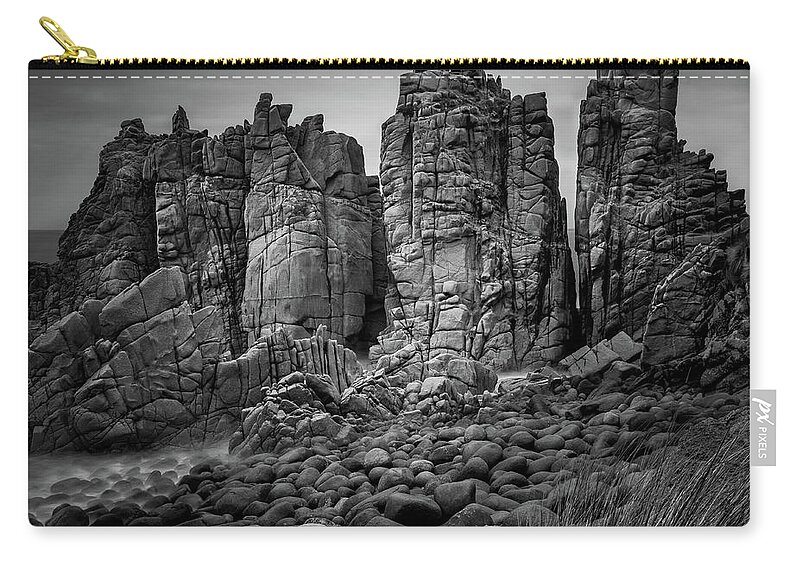 Monochrome Carry-all Pouch featuring the photograph The Pinnacles by Grant Galbraith