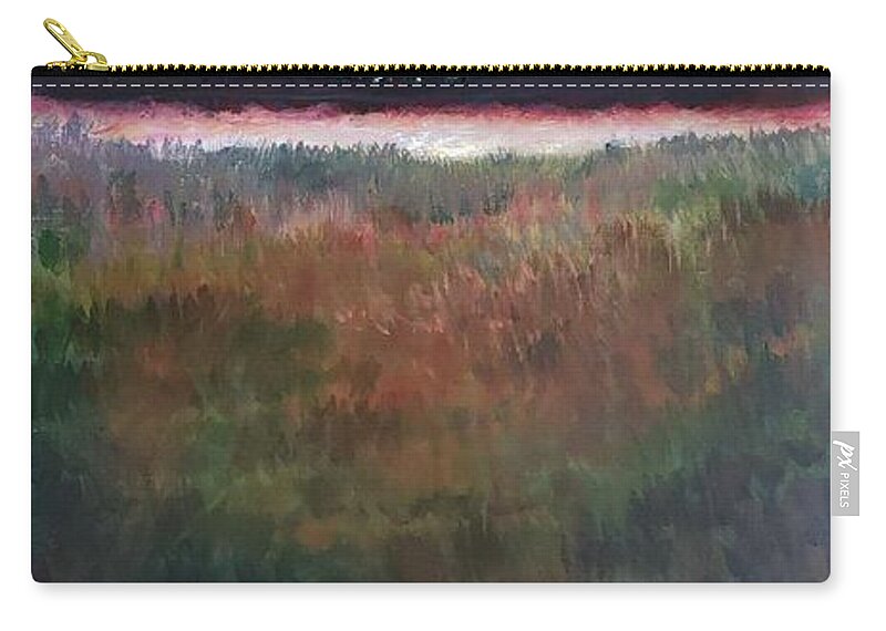 Pond Zip Pouch featuring the painting The Pond at Dawn by Merana Cadorette