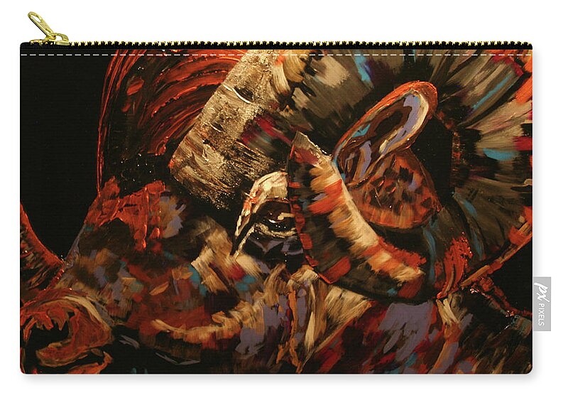 Dall Sheep Zip Pouch featuring the painting The Protector by Marilyn Quigley