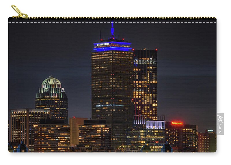Boston Zip Pouch featuring the photograph The Prudential at Dusk by Kristen Wilkinson