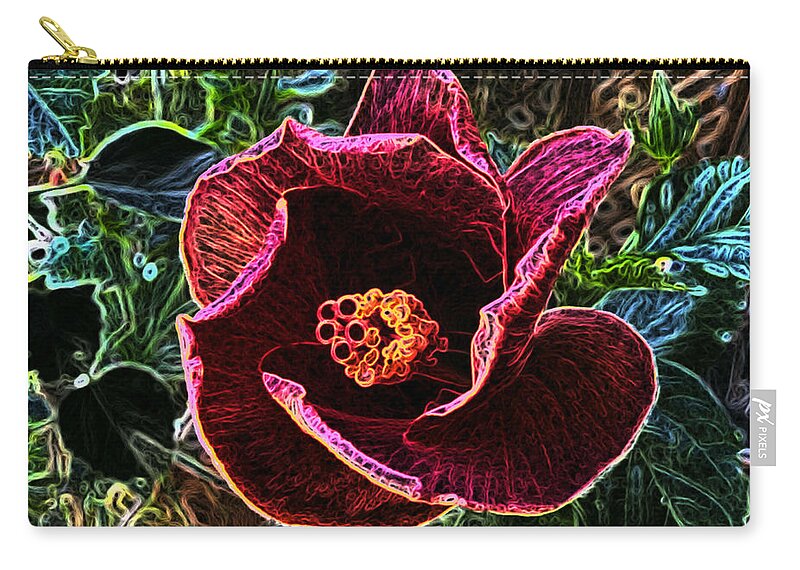 Tulip Zip Pouch featuring the photograph The reddish flower by Steven Wills