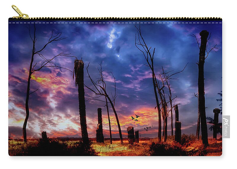 Sky Zip Pouch featuring the photograph The Remains of the Day by Micah Offman