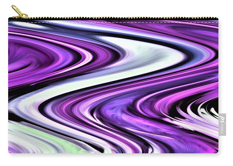 Abstract Carry-all Pouch featuring the digital art The River's Bend - Abstract by Ronald Mills