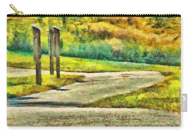 Road Carry-all Pouch featuring the mixed media The Road by Christopher Reed
