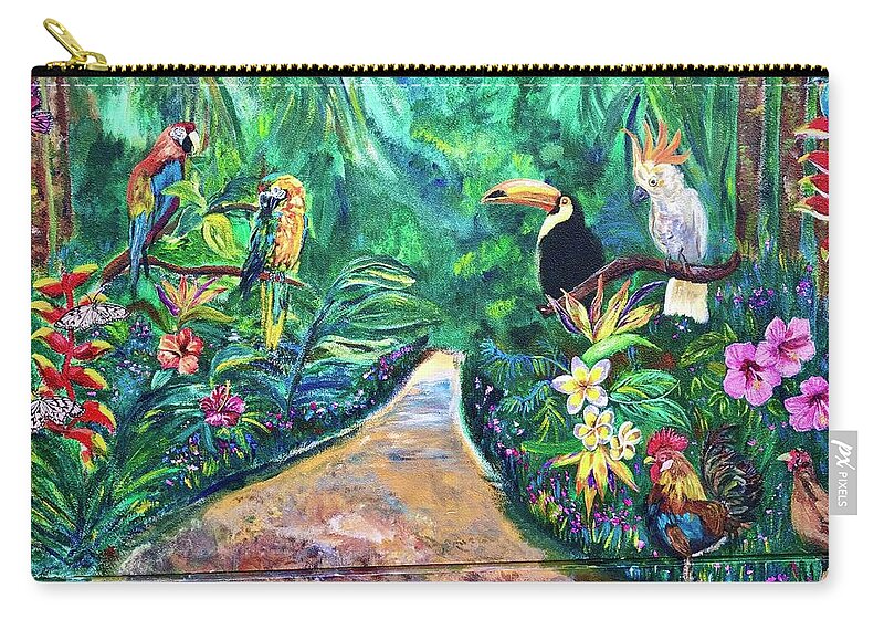 Birds Zip Pouch featuring the painting Path To Home - 3 by Belinda Low
