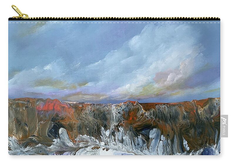 Landscape Carry-all Pouch featuring the painting The Rock by Soraya Silvestri
