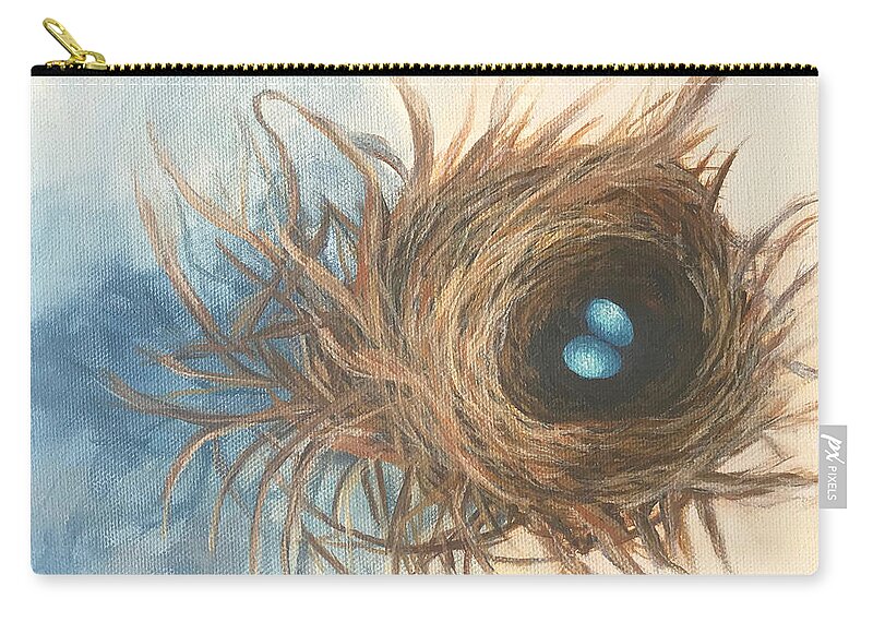 Nest Zip Pouch featuring the painting The Scattered Nest by Torrie Smiley
