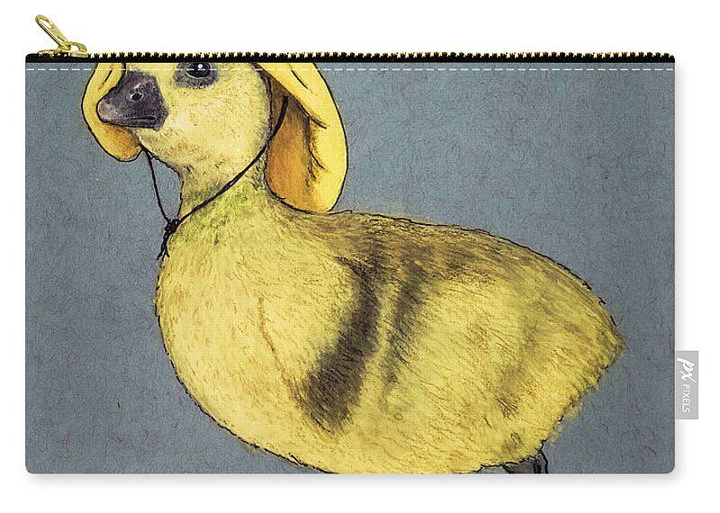Duckling Zip Pouch featuring the mixed media The Seaman by Shirley Dutchkowski