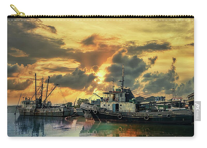 Cienfuegos Carry-all Pouch featuring the photograph The seaport of Cienfuegos by Micah Offman