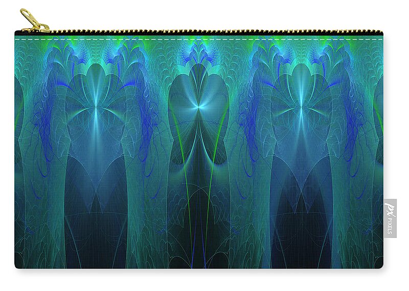 Fractal Zip Pouch featuring the digital art The Shiny Ones by Mary Ann Benoit