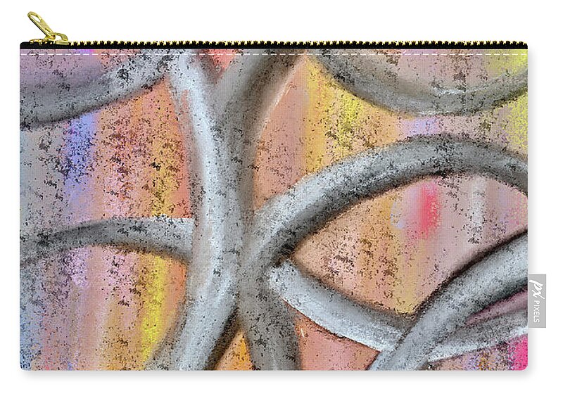 Abstract Zip Pouch featuring the digital art The Silver Cord by Laurie's Intuitive