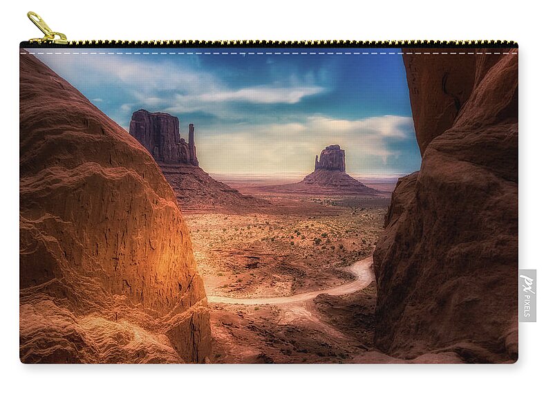 Arizona Zip Pouch featuring the photograph The Silver Valley by Micah Offman