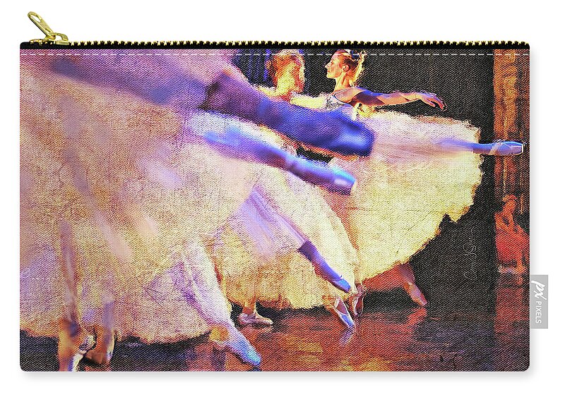 Ballerina Zip Pouch featuring the photograph The Snow Dance by Craig J Satterlee