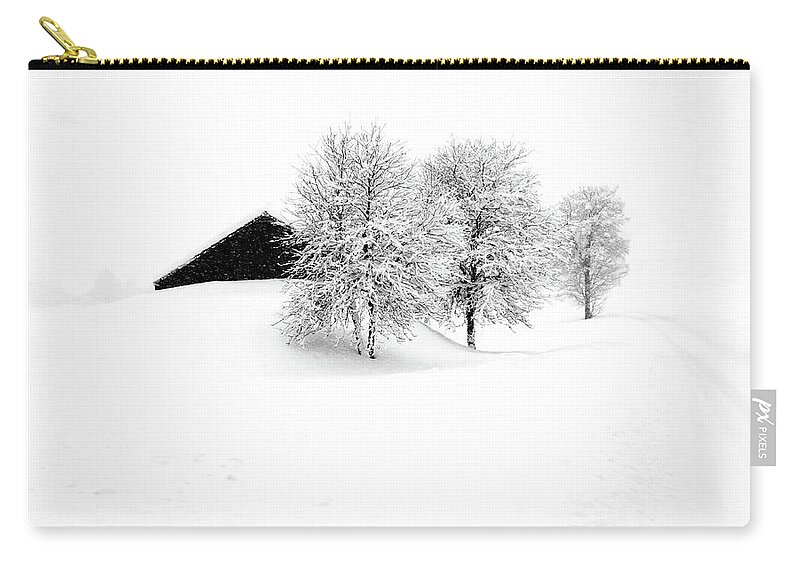 Winter Landscape Zip Pouch featuring the photograph The snowy Avenue by Imi Koetz