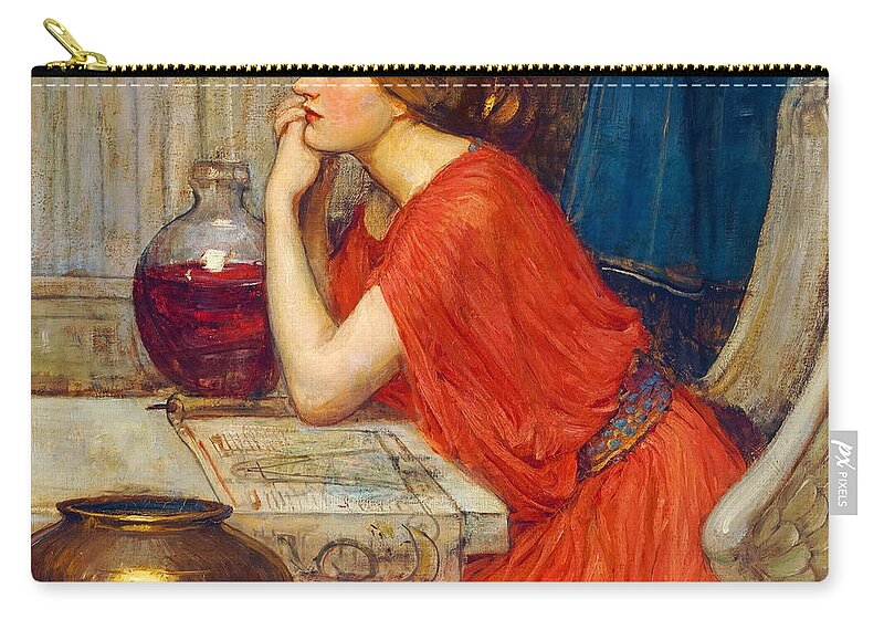 John William Waterhouse Circe Print Zip Pouch featuring the painting The Sorceress - Circe by John William Waterhouse