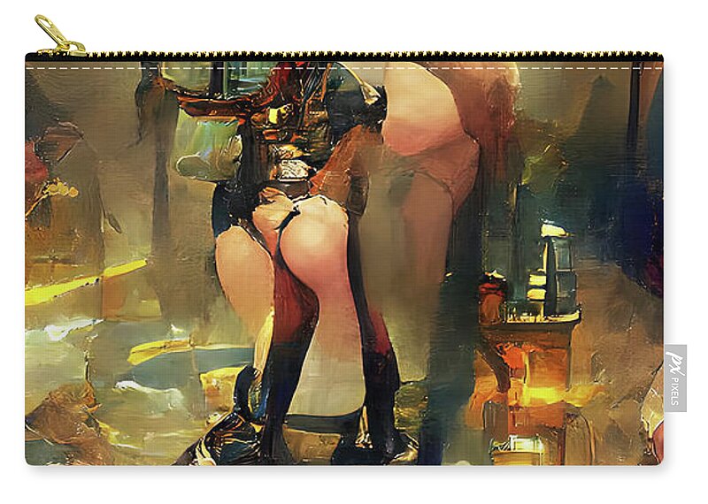 Steampunk Zip Pouch featuring the photograph The Steampunk Sex Machine AI by Floyd Snyder
