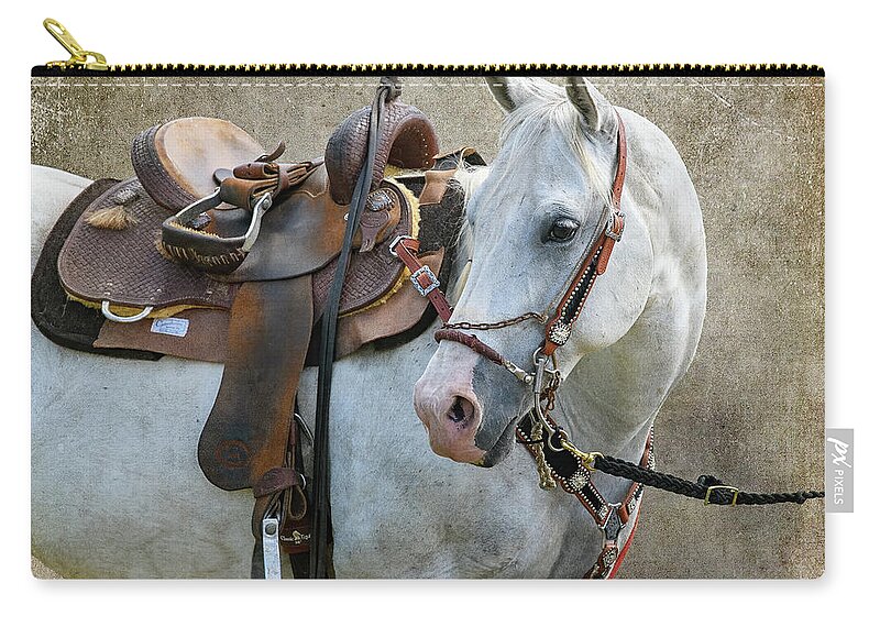 Horse Zip Pouch featuring the photograph The Steed by Fon Denton
