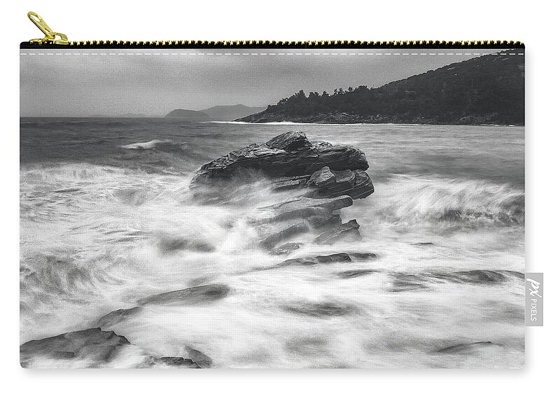 Sea Zip Pouch featuring the photograph The storm by Elias Pentikis