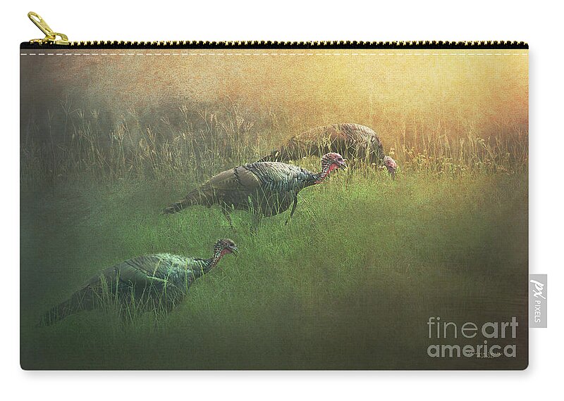 Wild Zip Pouch featuring the photograph The Sunset Feeding by Marvin Spates