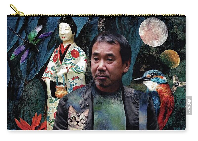 Haruki Murakami 1Q84 Norwegian Wood Jazz Cats Japanese Books Zip Pouch by  Seruni Bodjawati - Fine Art America