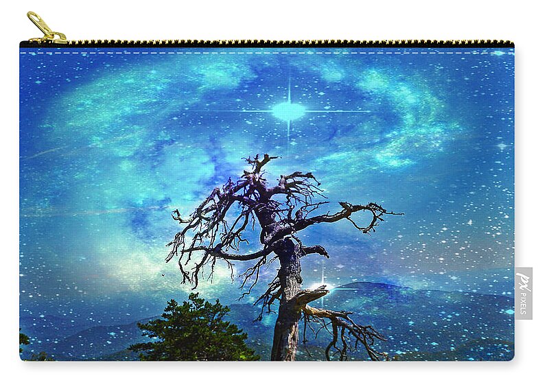 Fantasy Carry-all Pouch featuring the mixed media The Survivor in the Galaxy by Stacie Siemsen
