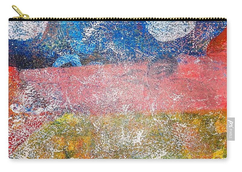Colorful Zip Pouch featuring the painting The Terrain by Suzanne Berthier