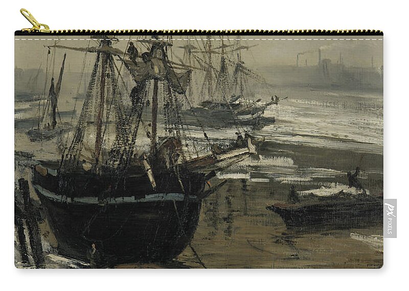 Thamas Carry-all Pouch featuring the painting The Thames in Ice by James A Whistler