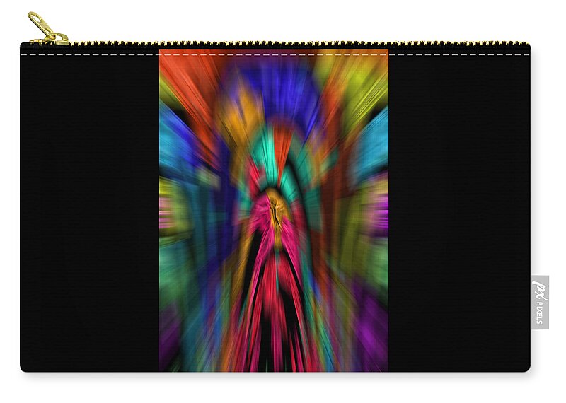 Abstract Carry-all Pouch featuring the digital art The Time Tunnel in Living Color - Abstract by Ronald Mills