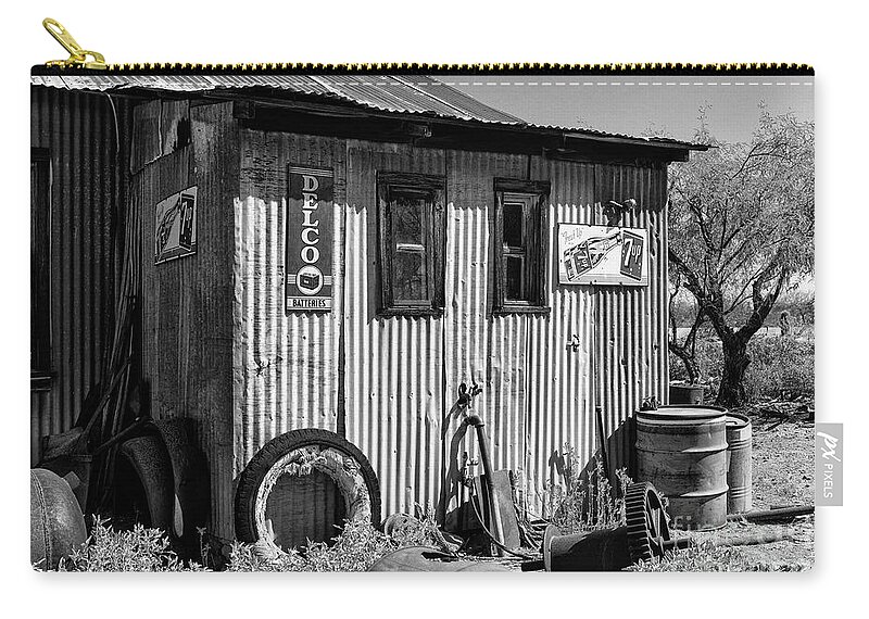 Southwest Zip Pouch featuring the photograph The Tool Shop by Sandra Bronstein
