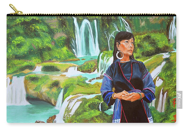 For Her Zip Pouch featuring the painting The tour guide by Thu Nguyen