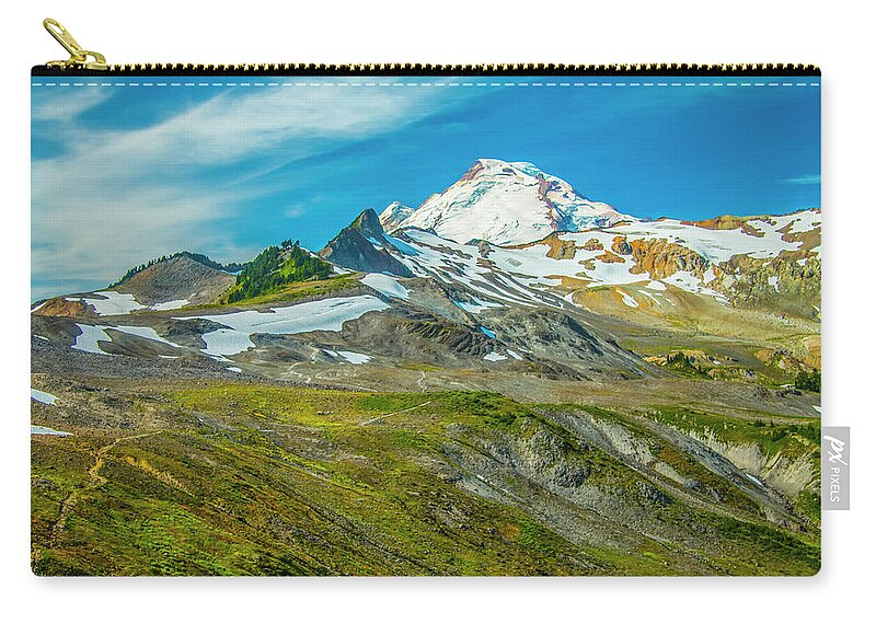Mount Baker Zip Pouch featuring the photograph The Trail Beckons by Doug Scrima