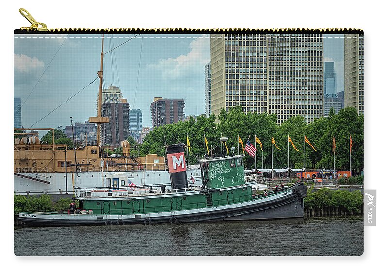 Philadelphia Carry-all Pouch featuring the photograph The Tugboat Jupiter at Penns Landing by Kristia Adams