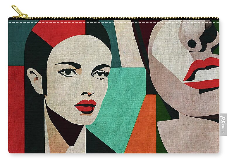Women Zip Pouch featuring the digital art The twin sisters by Jan Keteleer